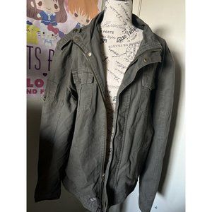 WenVe Mens Olive Full Sleeves Zipper Jacket Size Large